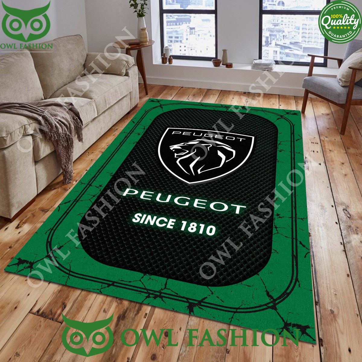 Peugeot French luxury car company since 1896 stone marble rug carpet