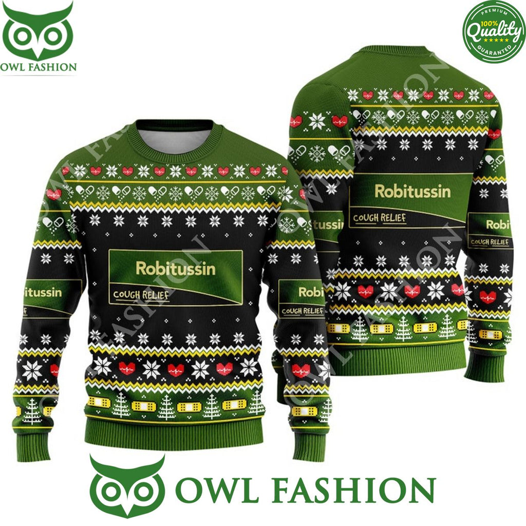 Pharmacy Nurse Medical Robitussin Cough Relief Ugly Christmas Sweater Jumper