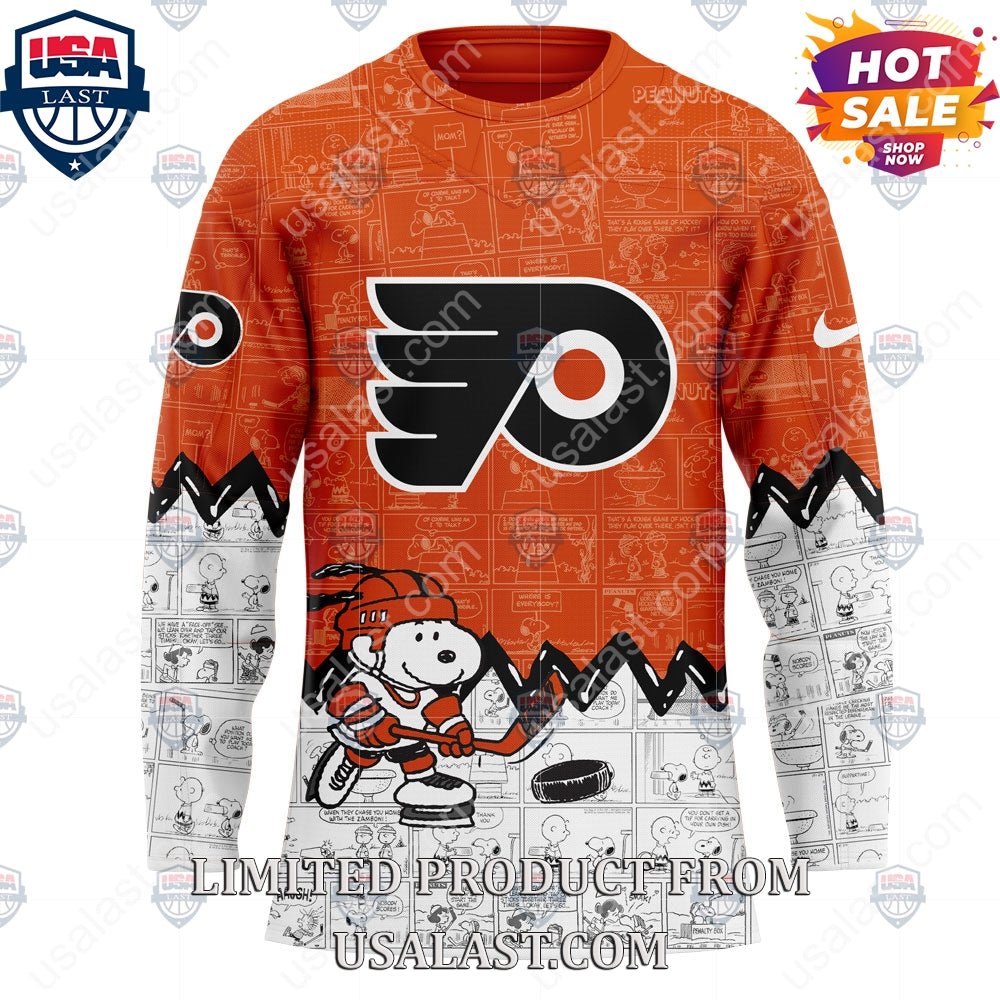 Philadelphia Flyers NHL Happiness Is 75th Anniversary of Peanuts Hoodie