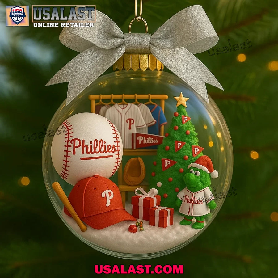 Philadelphia Phillies Clear Plastic and Aluminium Ornament