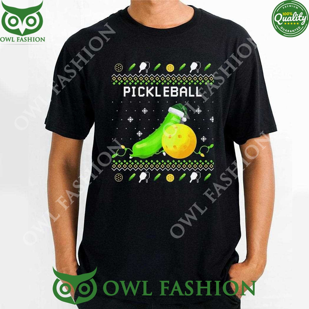 Pickleball Item Christmas Black t Shirt