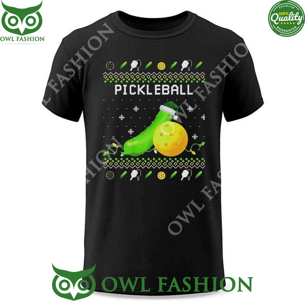 Pickleball Item Christmas Black t Shirt