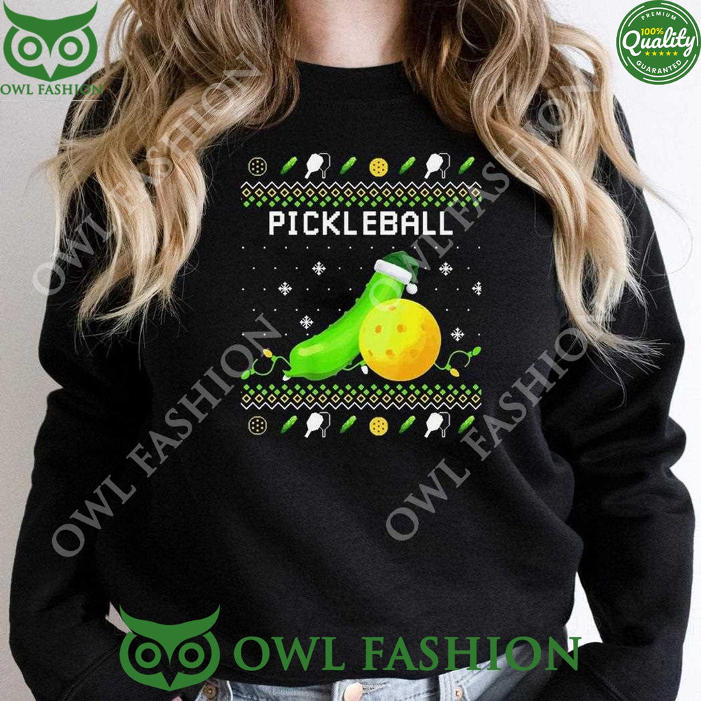Pickleball Item Christmas Black t Shirt