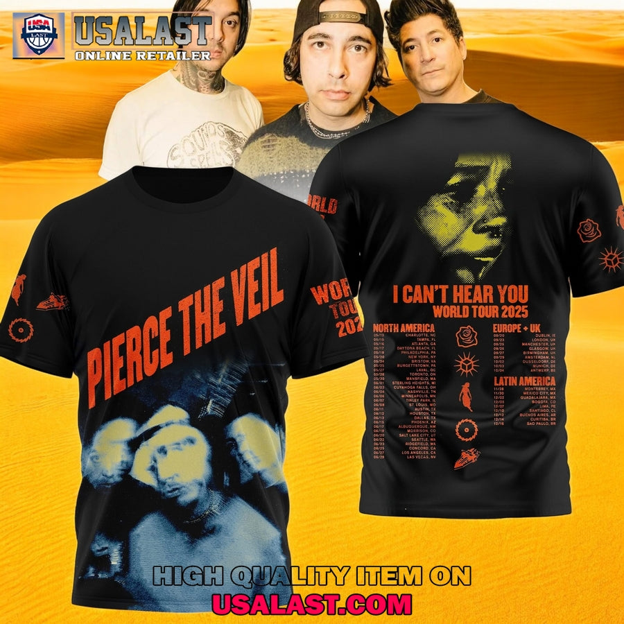 Pierce The Veil I Can’t Hear You World Tour 2025 3D Shirt