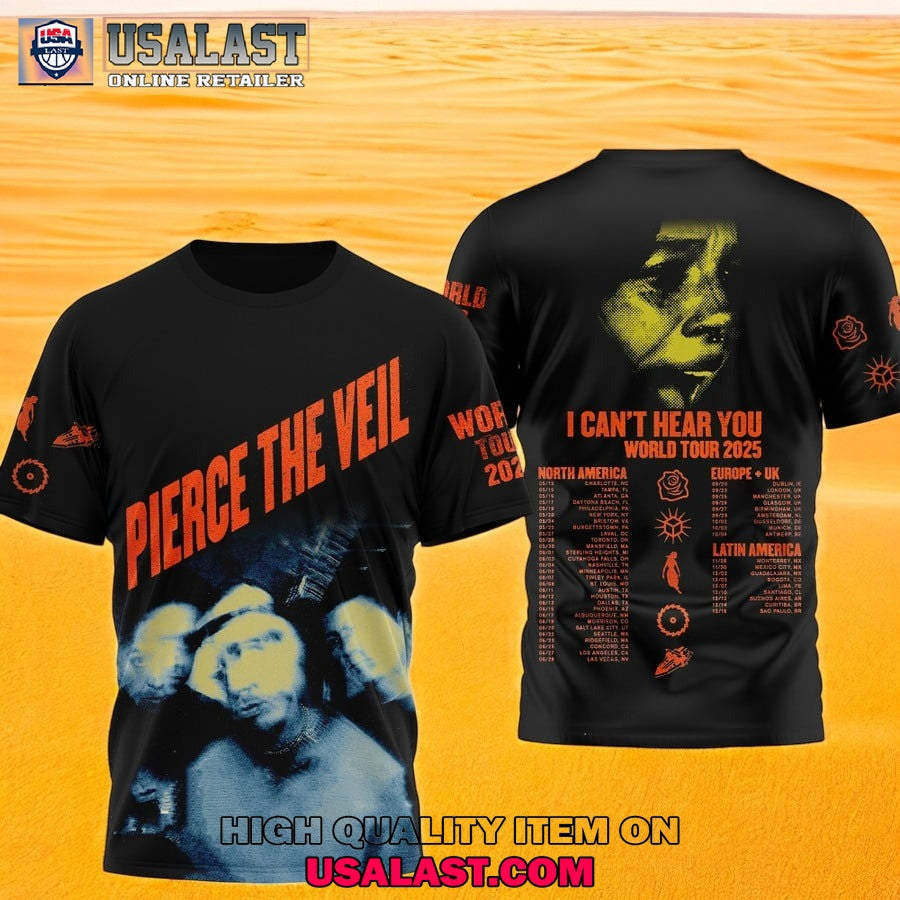 Pierce The Veil I Can’t Hear You World Tour 2025 3D Shirt