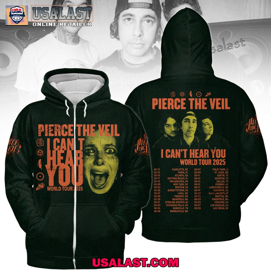 Pierce The Veil I Can’t Hear You World Tour 2025 Hoodie, T-Shirt
