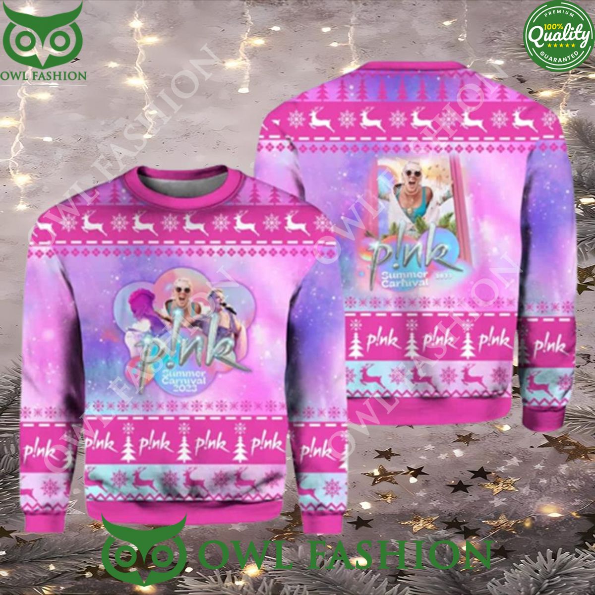 Pink Summer Carnival 2023 Tour Ugly Christmas Sweater Jumper