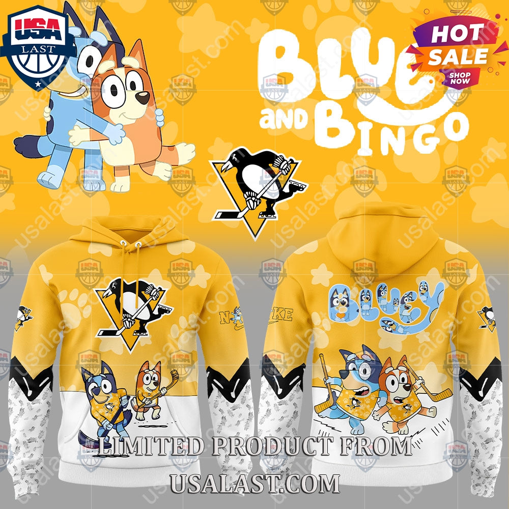 Pittsburgh Penguins NHL Bluey and Bingo Hoodie