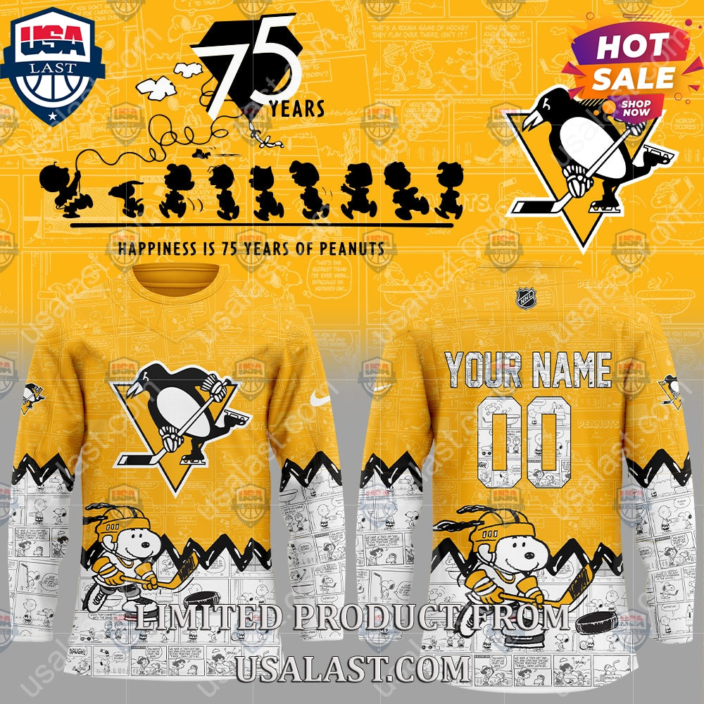 Pittsburgh Penguins NHL Happiness Is 75th Anniversary of Peanuts Hoodie