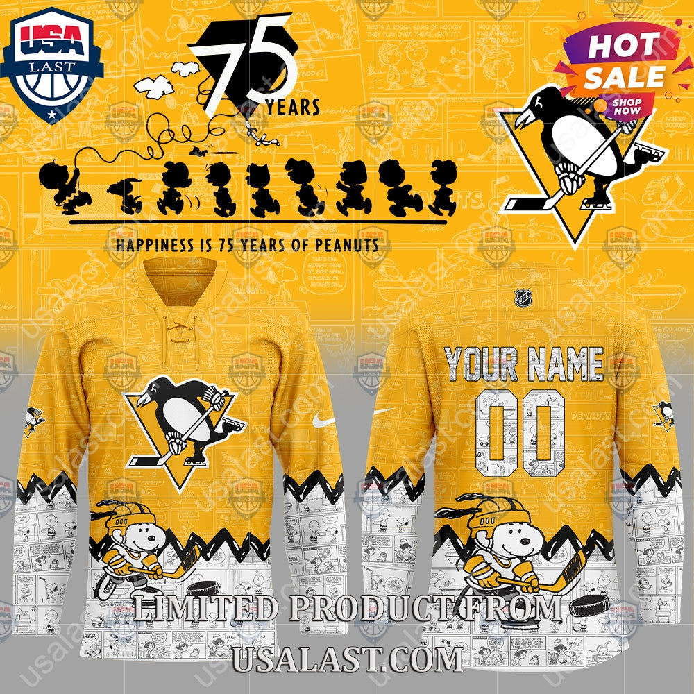Pittsburgh Penguins NHL Happiness Is 75th Anniversary of Peanuts Hoodie