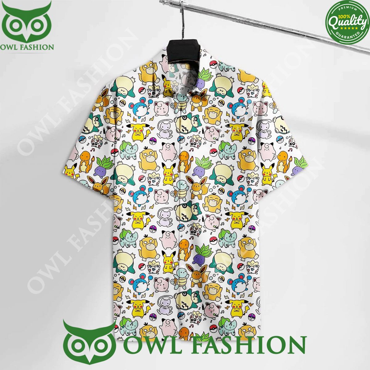 Pkm Emoji Pika Jiggly Eievui Mew Chibi Hawaii shirt Aloha