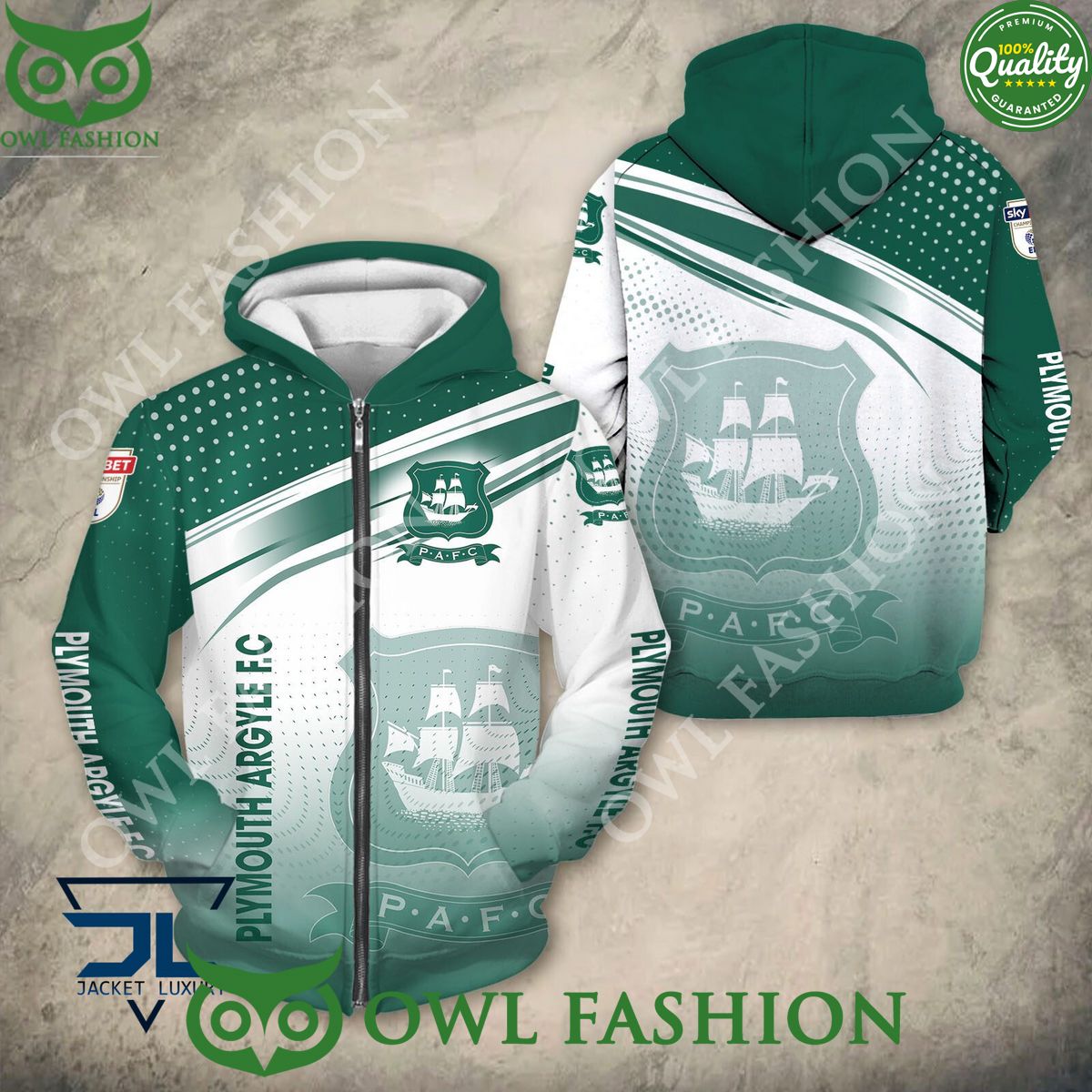 Plymouth Argyle F.C Football Club Logo Hoodie Shirt 2024