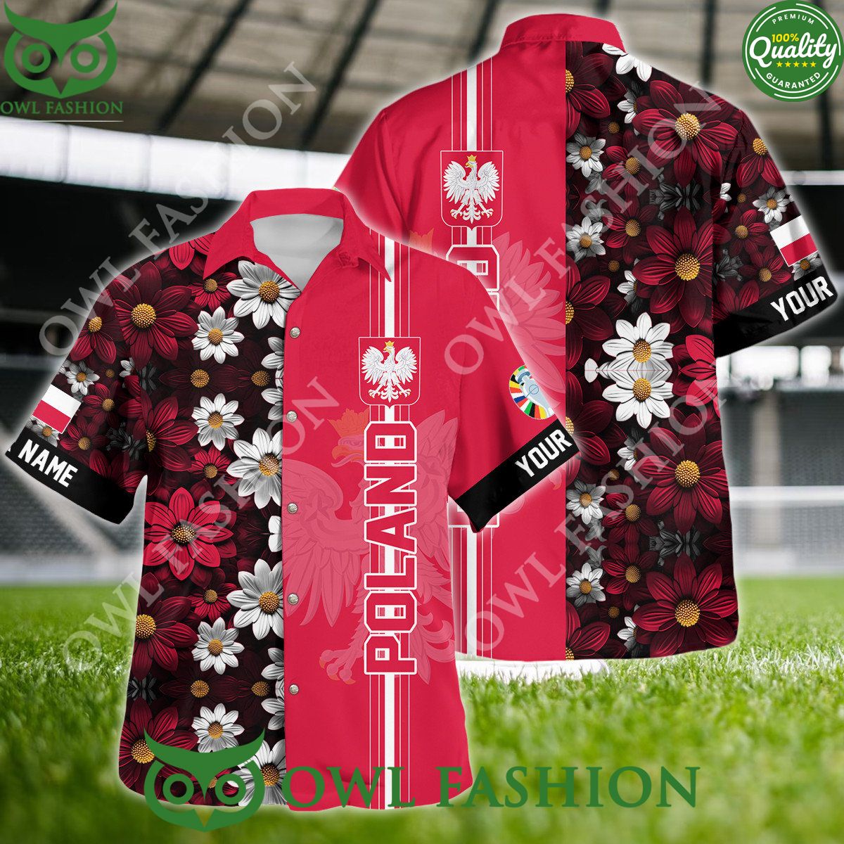 Poland Customized Euro Championship UEFA Hawaiian Shirt