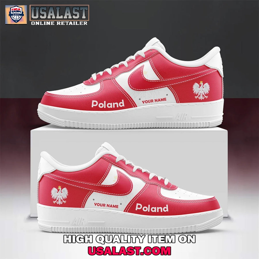 Poland Flag And Coat Of Arms Air Force 1 Sneaker