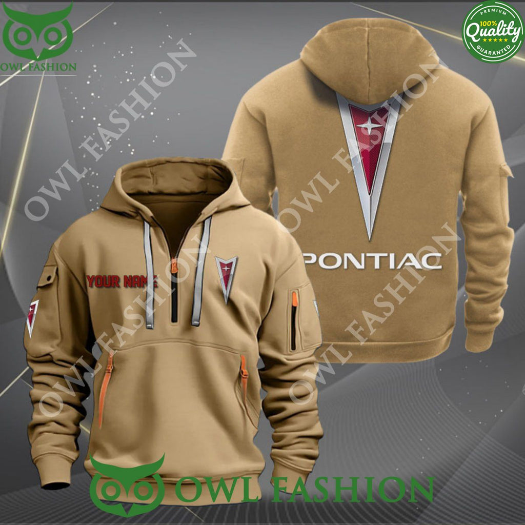 Pontiac Custom Name 2D Half Zipper Hoodie