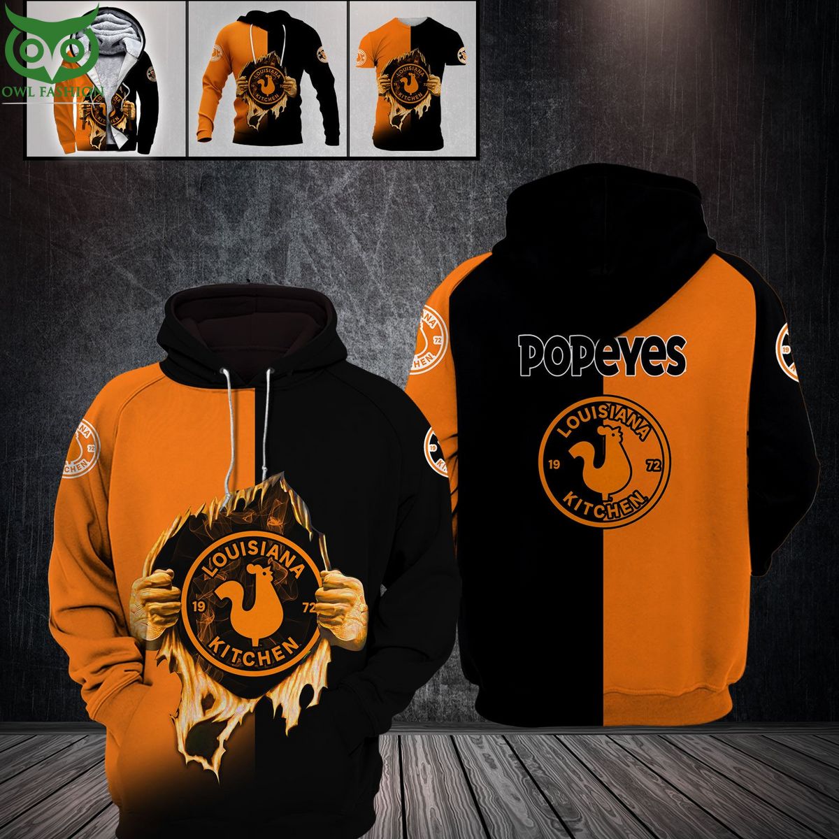 Popeyes Orange Black 3D Shirt