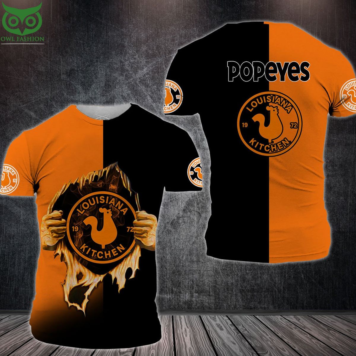 Popeyes Orange Black 3D Shirt