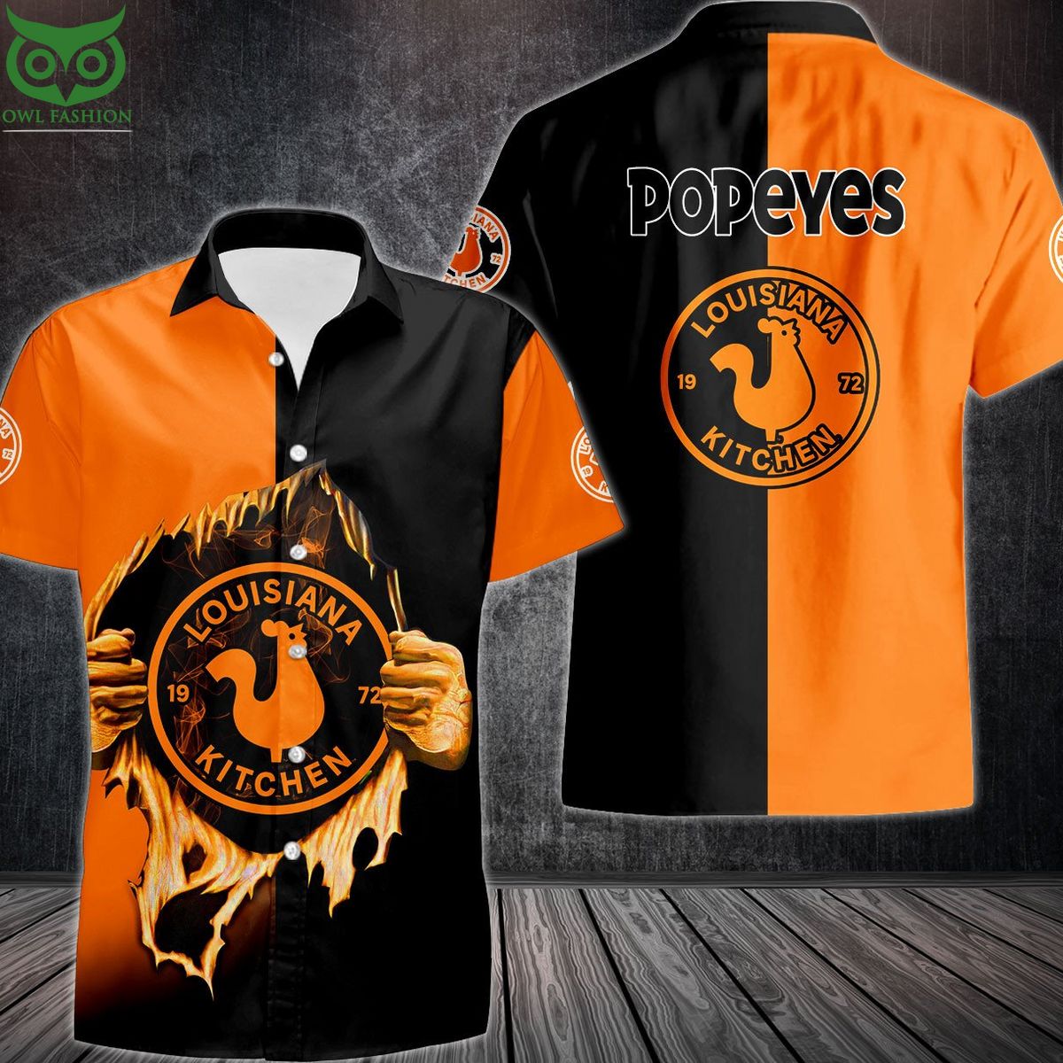 Popeyes Orange Black 3D Shirt