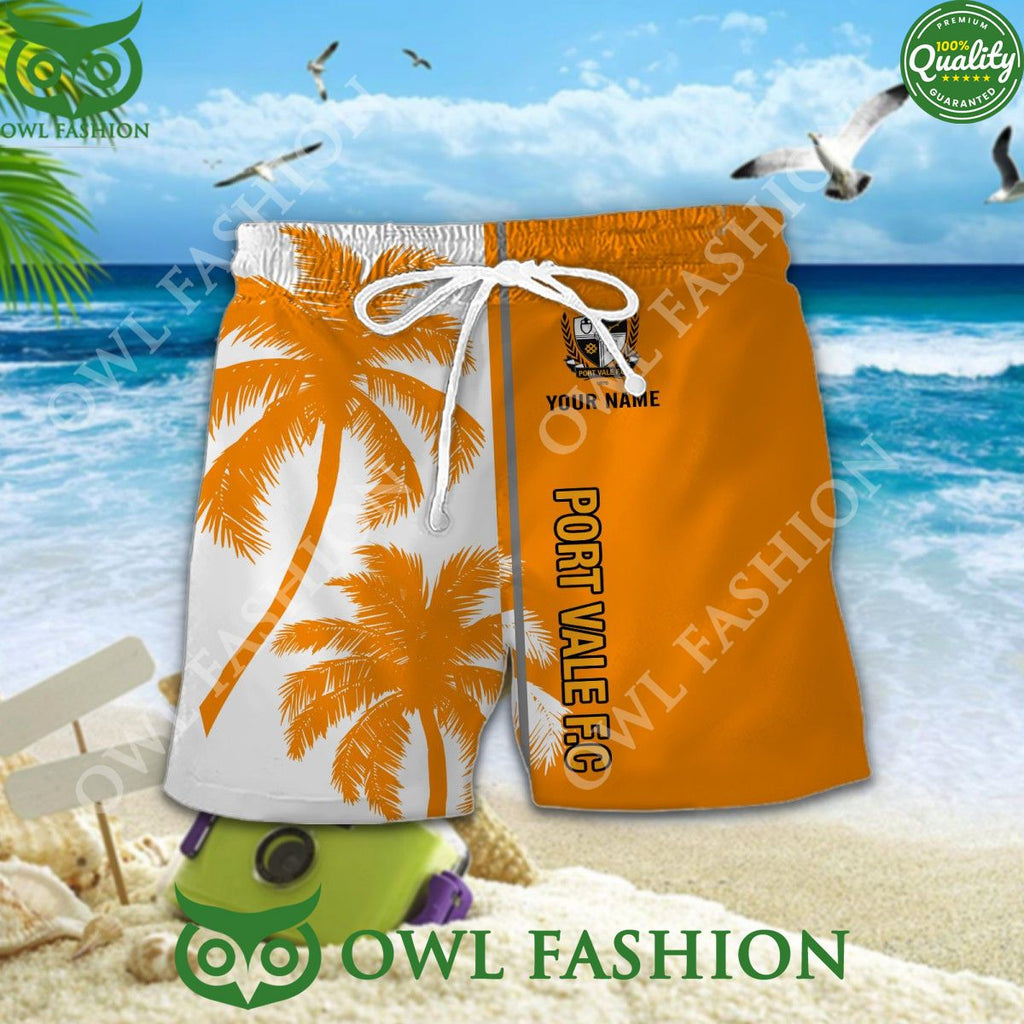 Port Vale EFL League Tropical Coconut Summer Custom Name Hawaiian Shirt