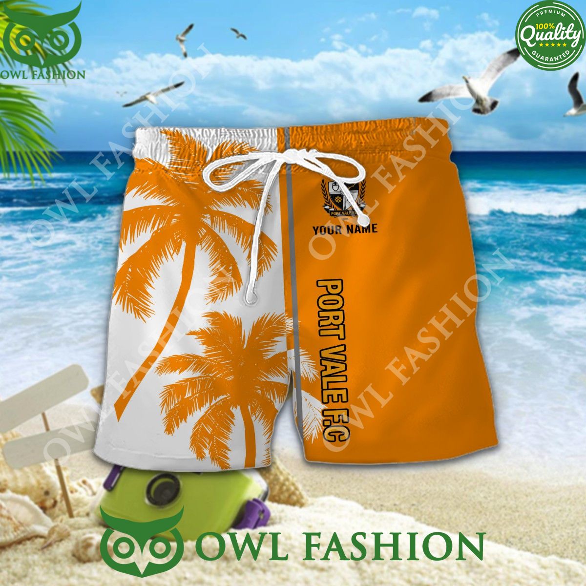 Port Vale EFL League Tropical Coconut Summer Custom Name Hawaiian Shirt