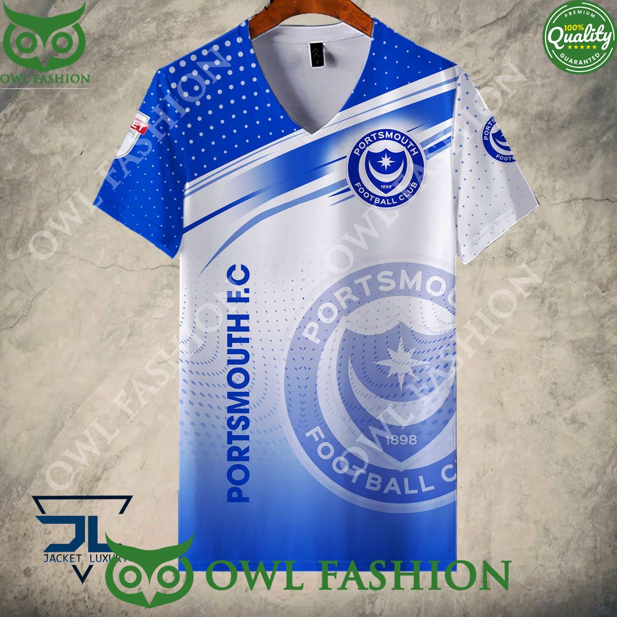 Portsmouth F.C Club Logo EFL Hoodie Shirt