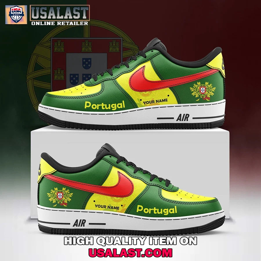 Portugal Flag And Coat Of Arms Air Force 1 Sneaker