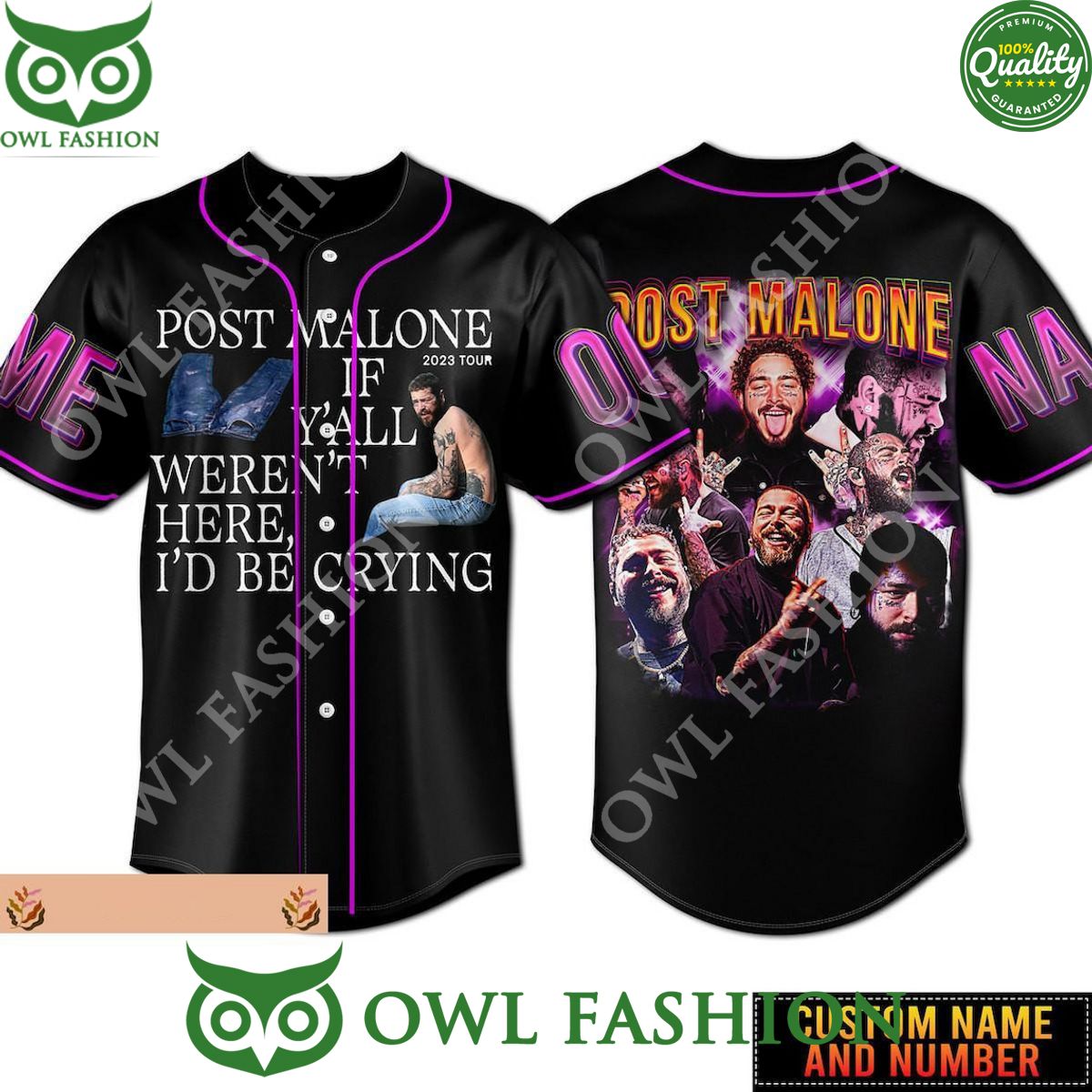 Post Malone 2023 Tour Austin Album Custom Name and number Jersey Shirt
