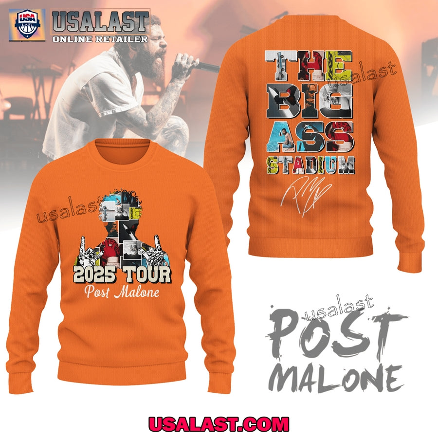 Post Malone 2025 Tour The Big Ass Stasdium 3D Shirt