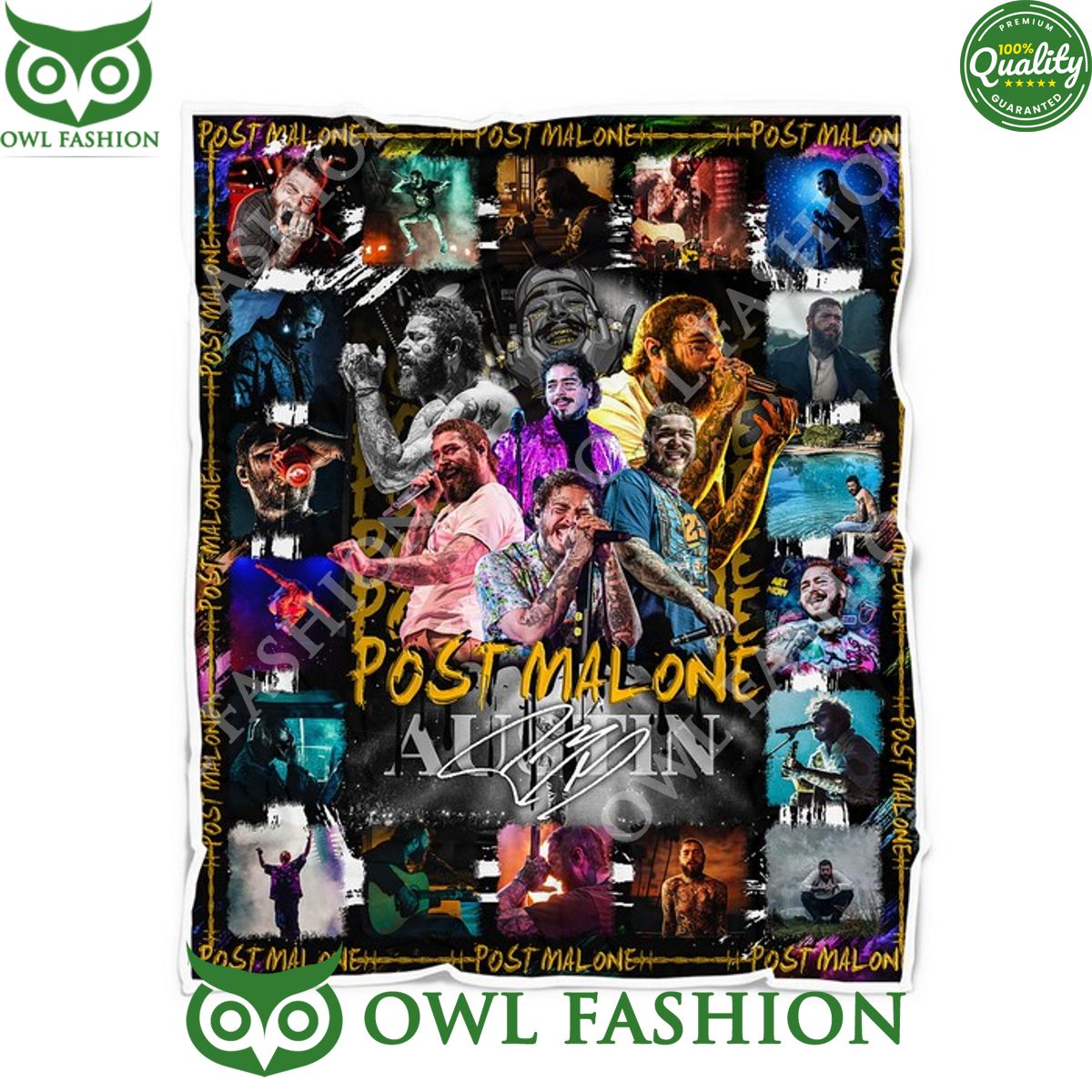 Post Malone Tour 2023 Austin Blanket Fleece Printed