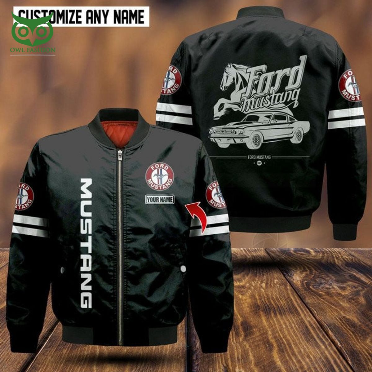 Premium Car Brand Mustang Ford 3D Bomber Jacket