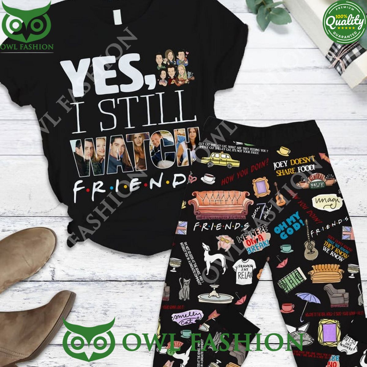 Premium Friends Series Yes I Still Watch Pajamas Set
