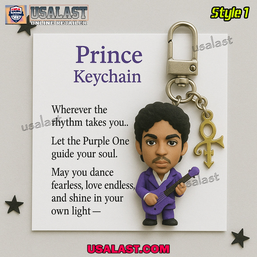 Prince Commemorative Multi Charm Keychain