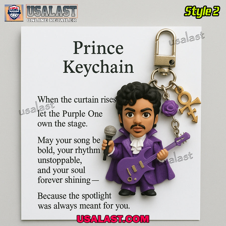 Prince Commemorative Multi Charm Keychain