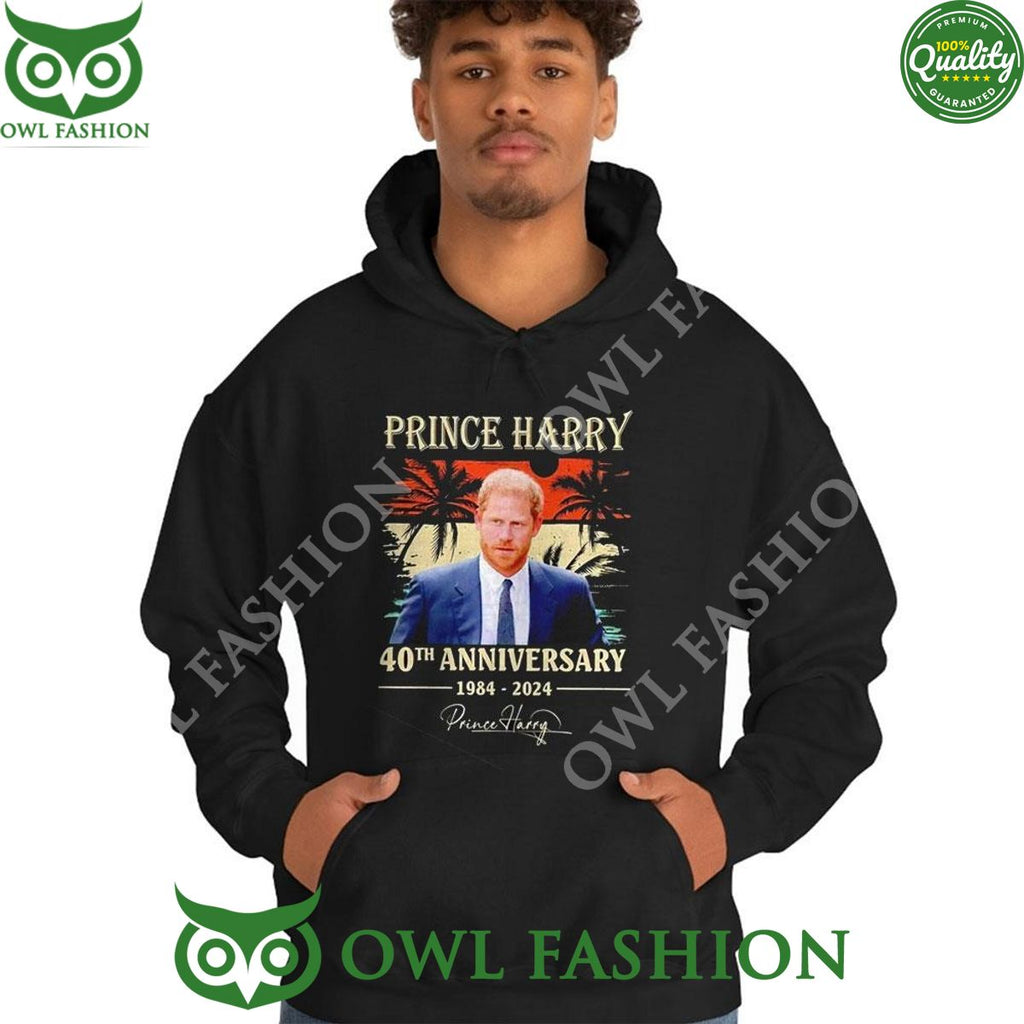 Prince Harry 40th Anniversary 1984 2024 Signature 2D t shirt