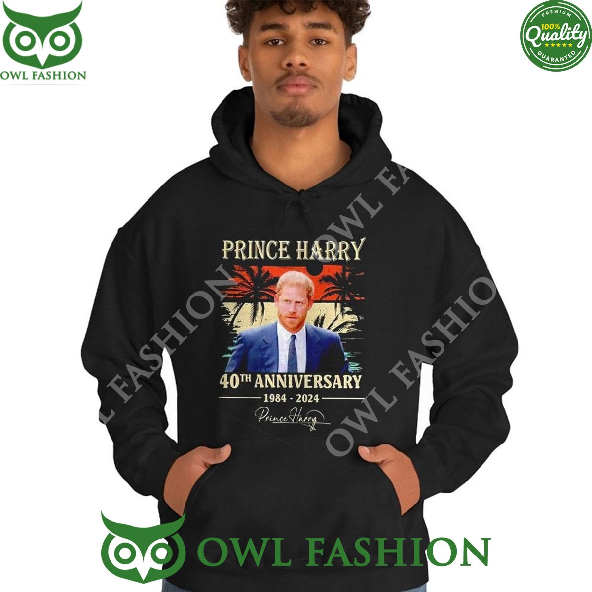 Prince Harry 40th Anniversary 1984 2024 Signature 2D t shirt