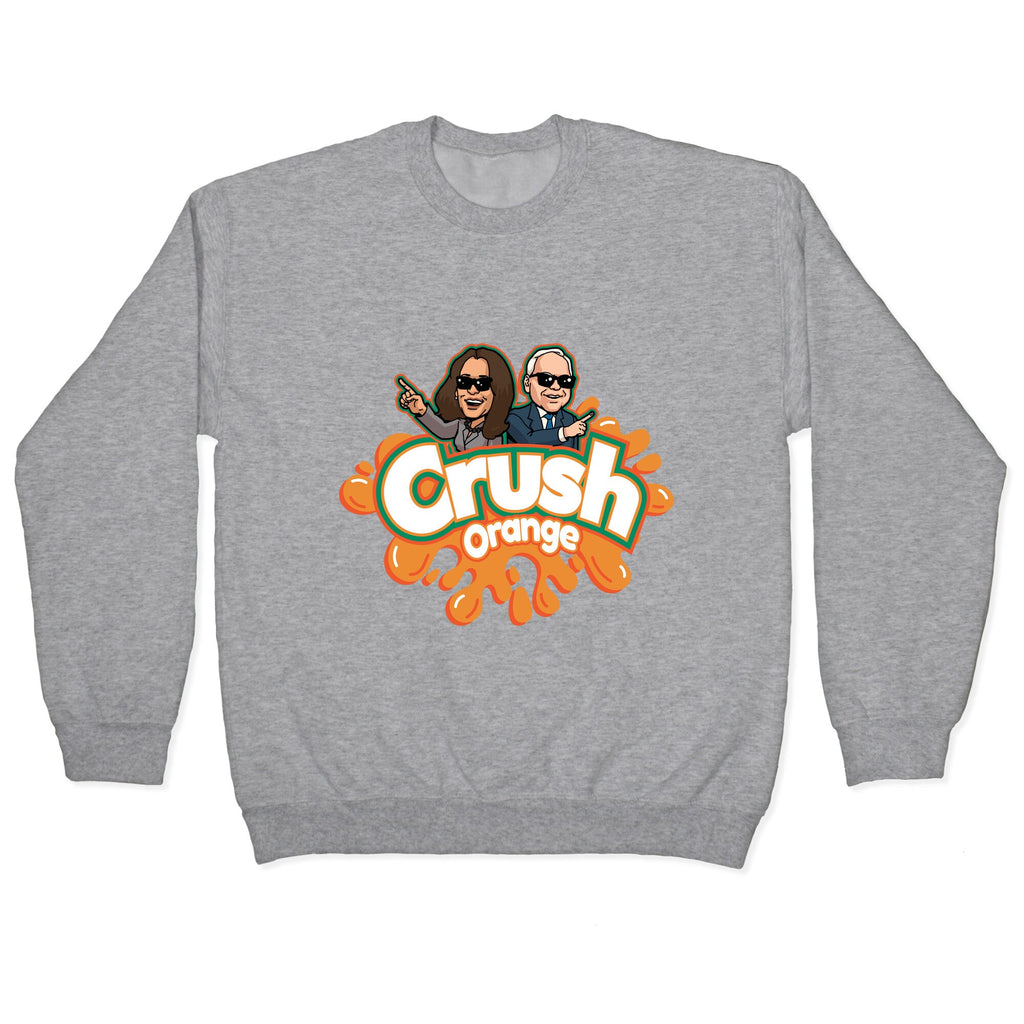 Orange Crush Harris Walz 2024 Crewneck Sweatshirt