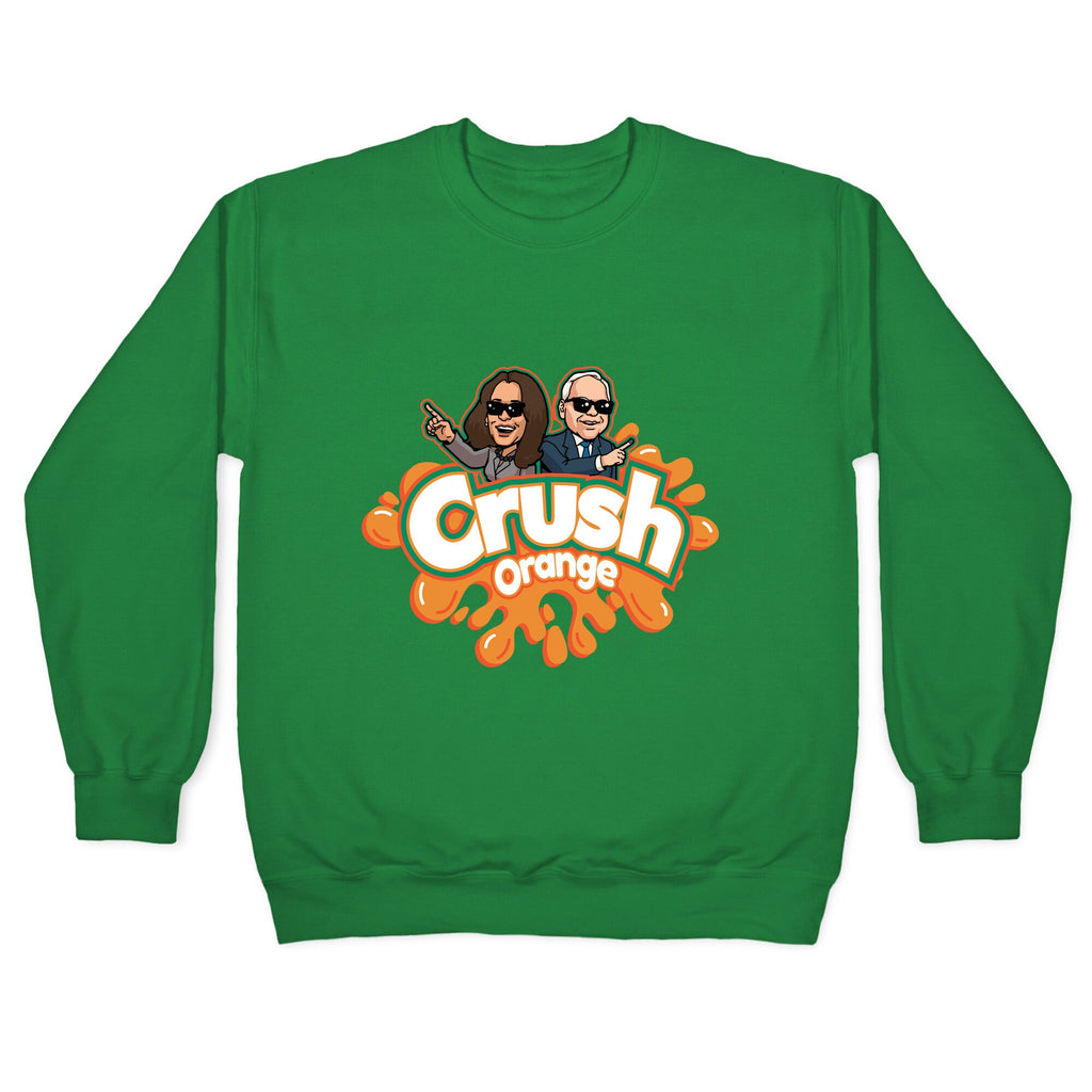 Orange Crush Harris Walz 2024 Crewneck Sweatshirt