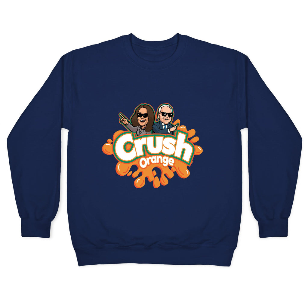 Orange Crush Harris Walz 2024 Crewneck Sweatshirt