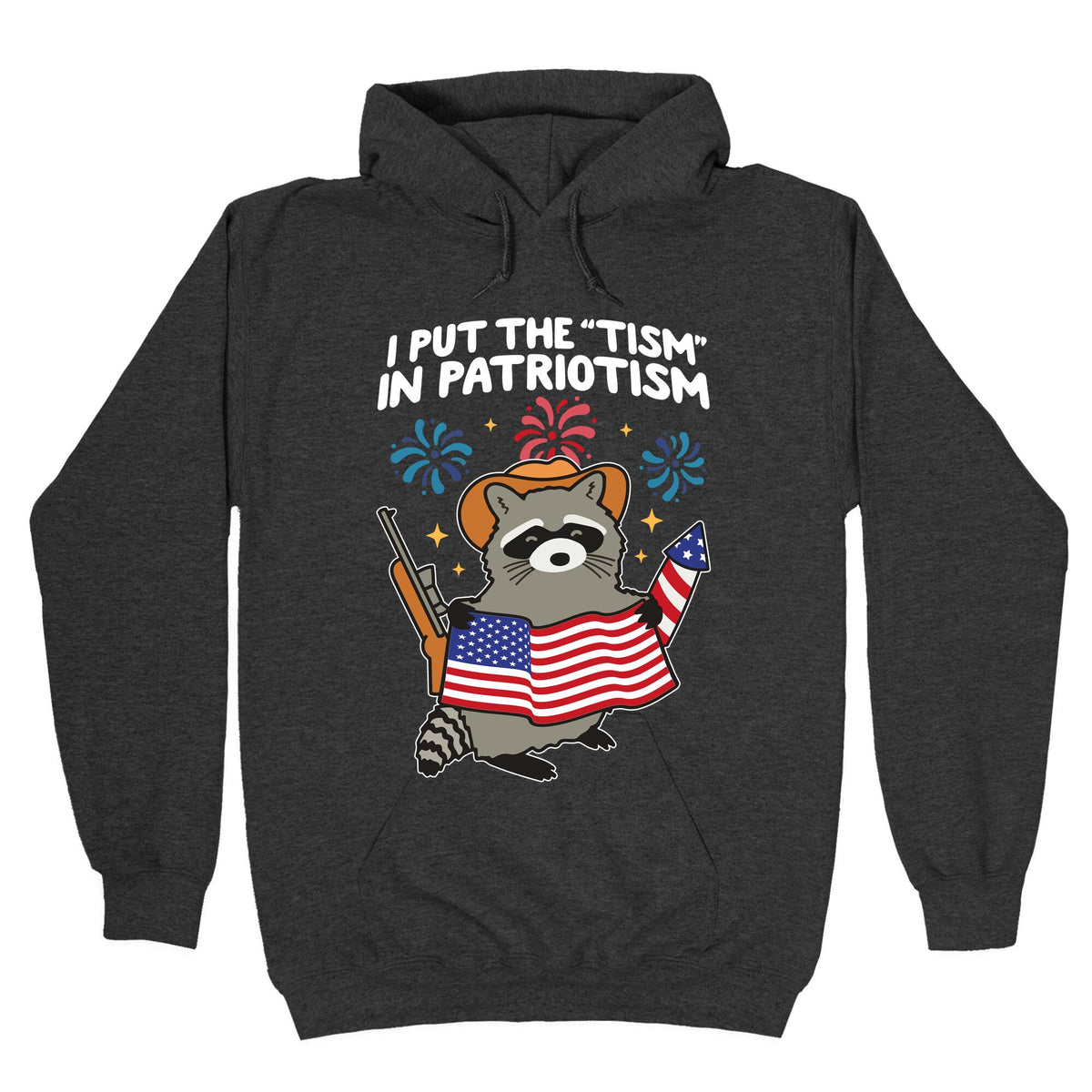 Tism In Patriotism Racoon Hoodie