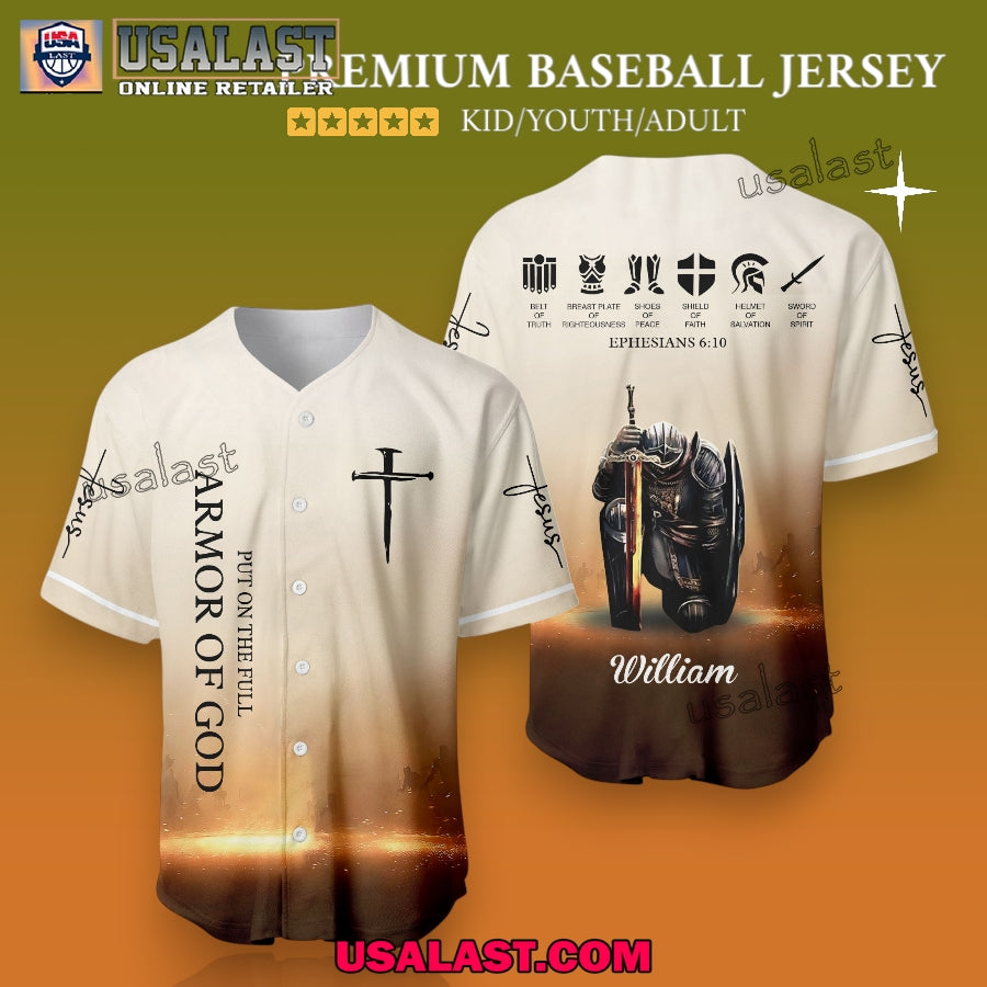 Put On The Full Armor Of God Baseball Jersey Shirt
