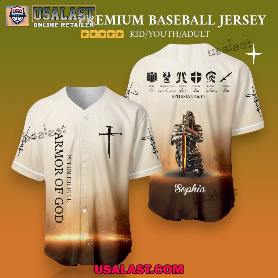 Put On The Full Armor Of God Baseball Jersey Shirt