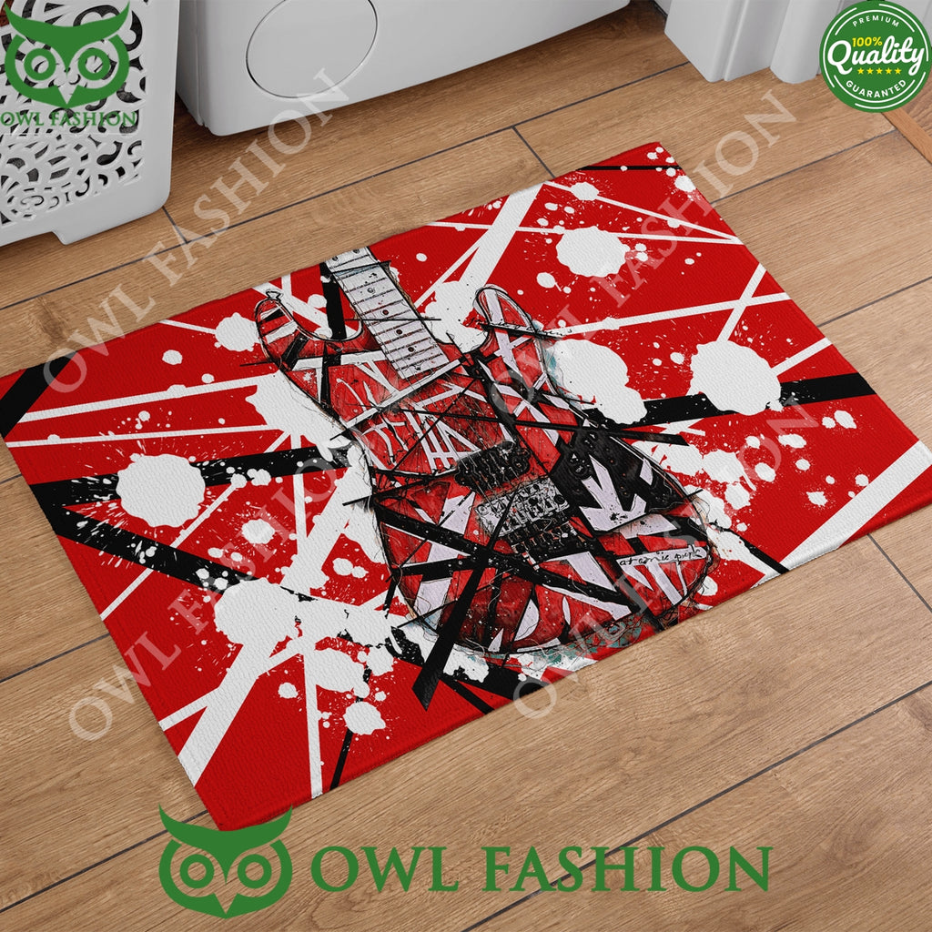 Van Halen Guitar Color Splash Red Doormat