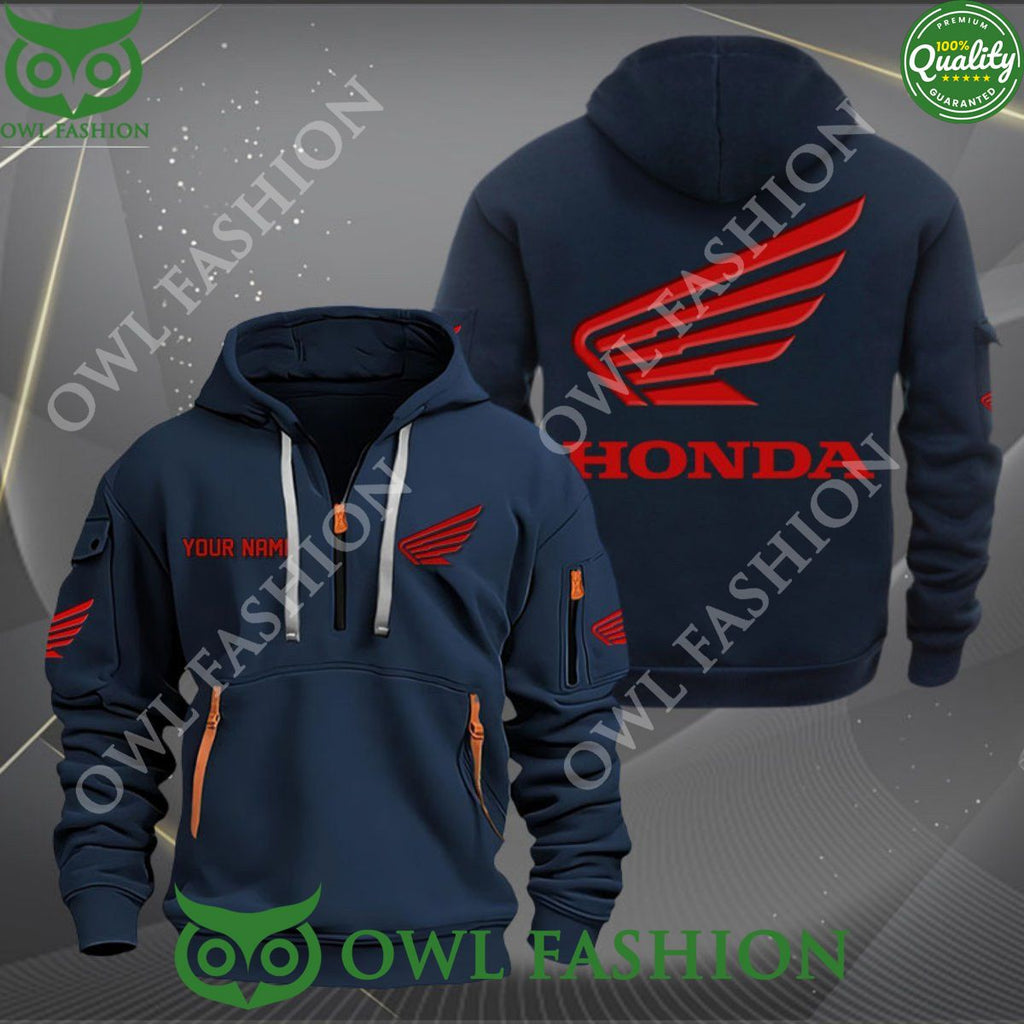 Honda Motorcycle Powersports Personalized 2D quarter zip hoodie