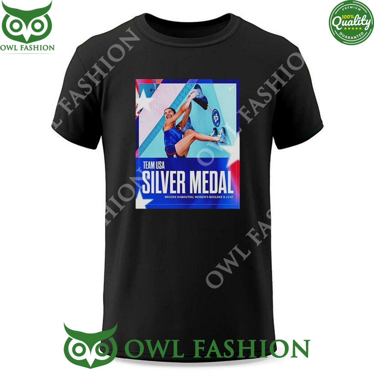 Olympic Paris 2024 Brooke Raboutou Silver Medal Womens Boulder And Lead Team Usa t Shirt