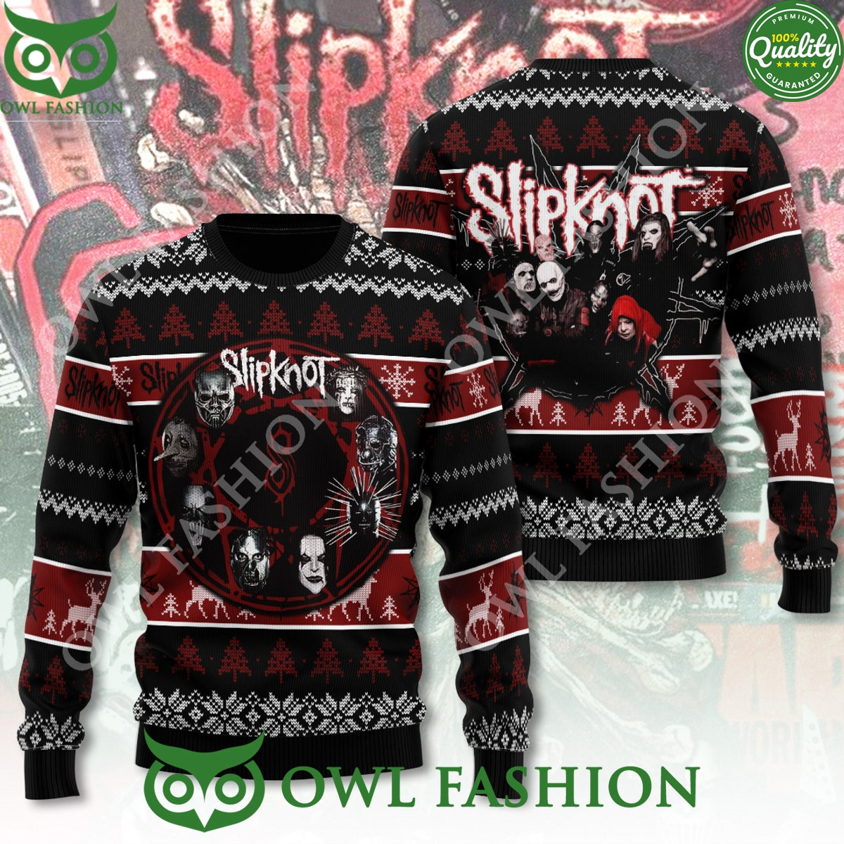 Slipknot Amercian Heavy Metal Christmas 3D Ugly Sweater