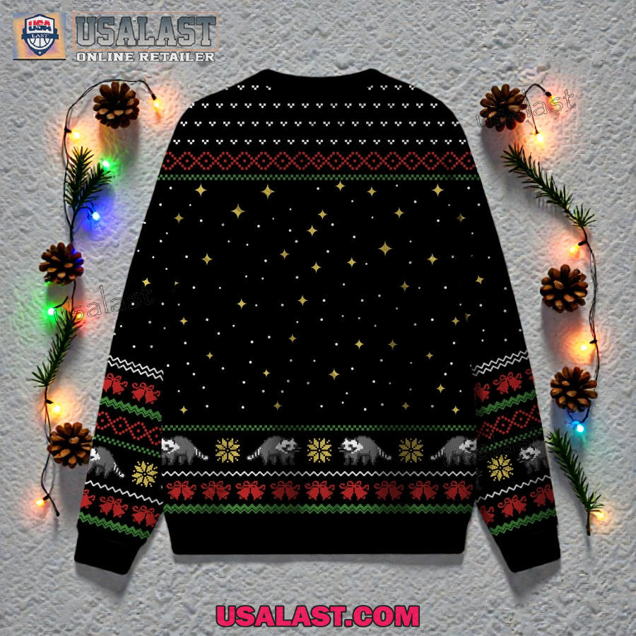 Raccoon I’m Just Here for the Snacks Ugly Christmas Sweater