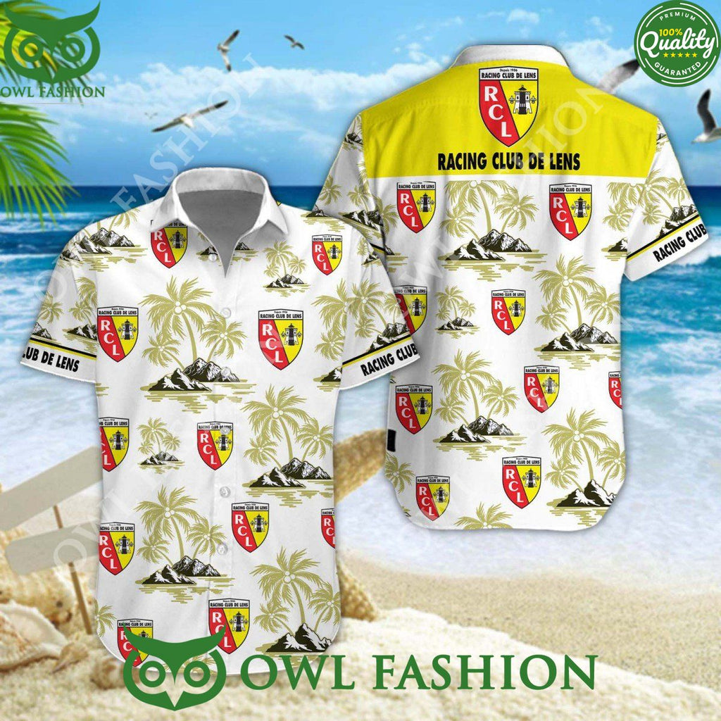 Racing Club de Lens Ligue 1 Coconut Island Hawaiian Shirt Shorts
