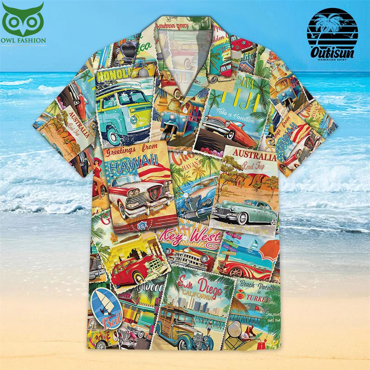 Racing Collage Hawaiian Shirt