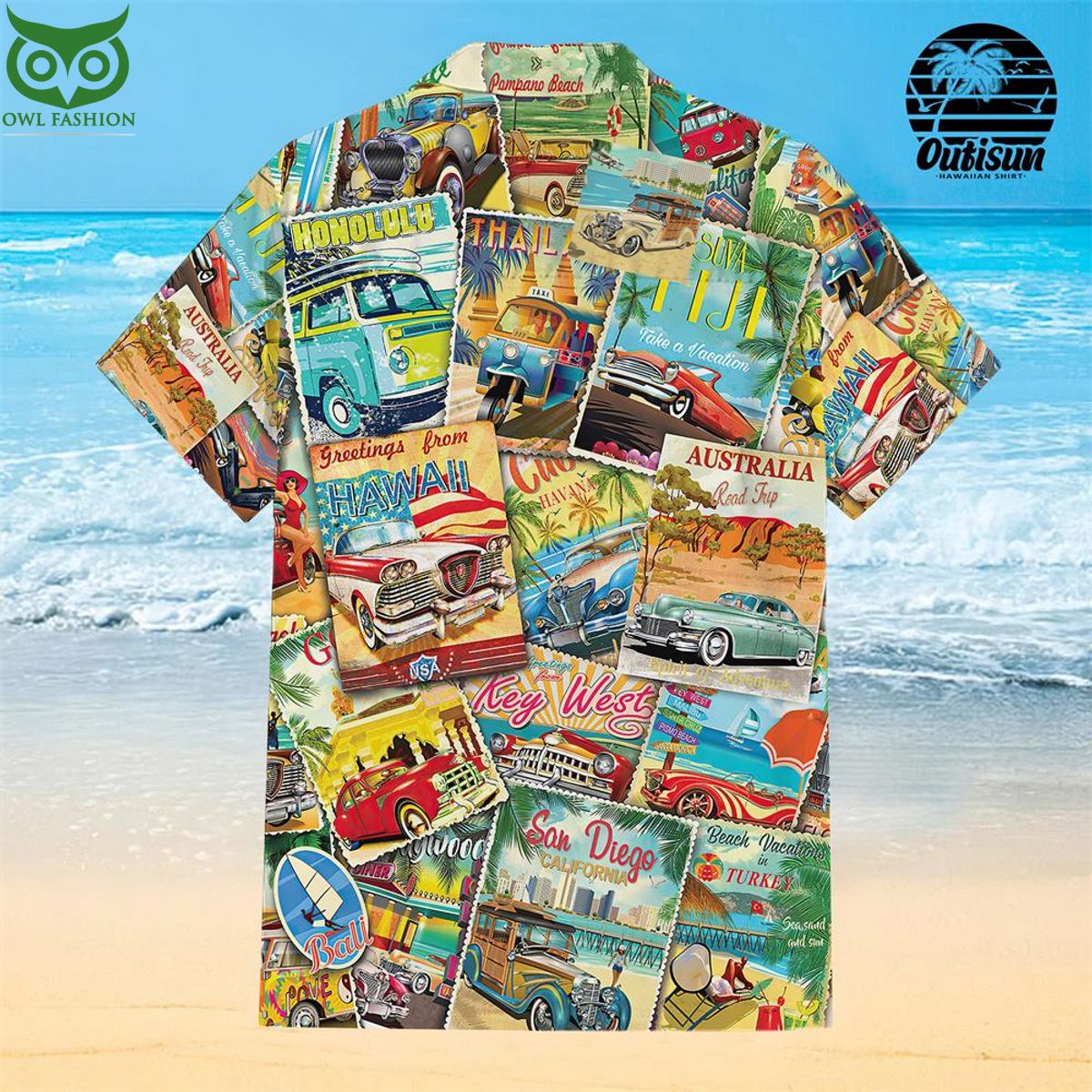 Racing Collage Hawaiian Shirt
