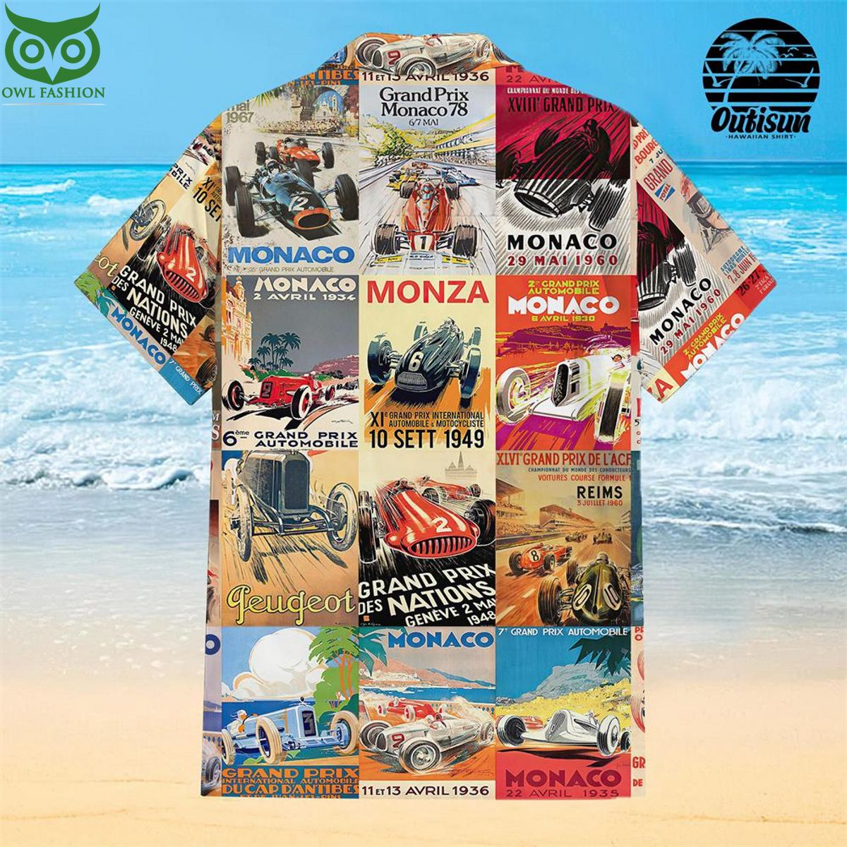 Racing Collage Summer Hawaiian Shirt